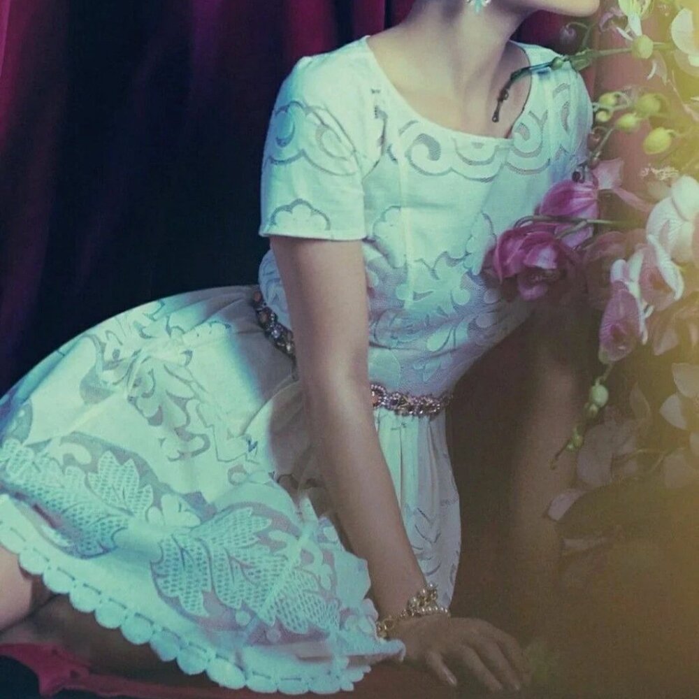 Anthropologie IVOIRE DRESS by Tracy Reese Ivory Lace Portrait Women's Size 4